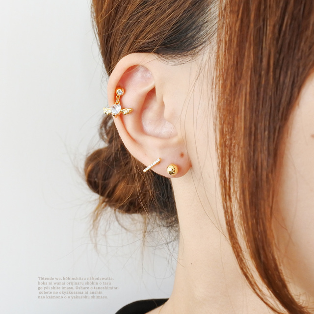 16G 14G ］ゴールド登場！へリックスや耳たぶにもおしゃれ♪CZハート