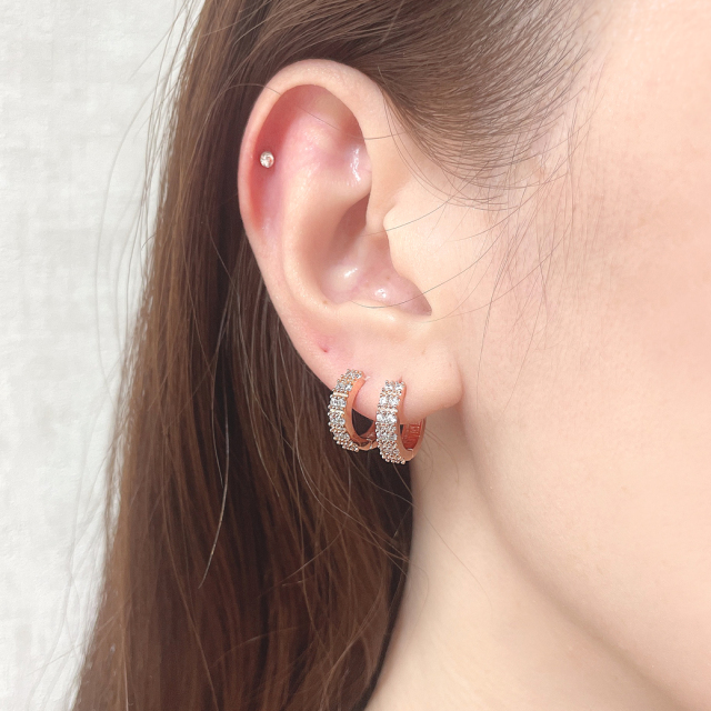 両耳セット ピアス 上品で柔らかなピンクゴールド♪オフィスにも使える