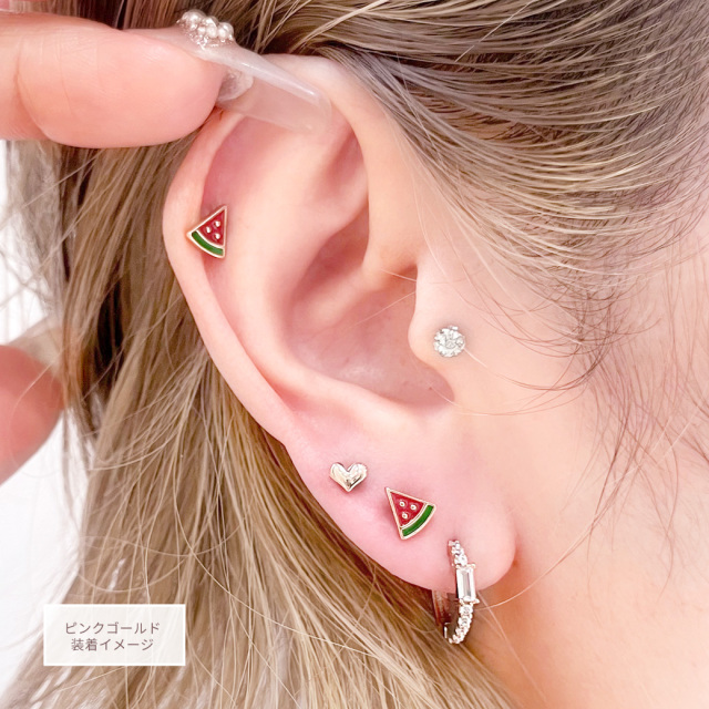 14G 16G ］ぷっくり光沢感が大人可愛い♪ 並べて着けても◎ ちびちび