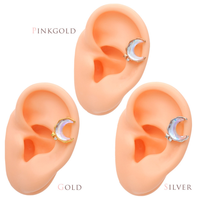 14G 16G ］一点投入するだけでお顔周りが華やかオーロラ MOON ジュエル