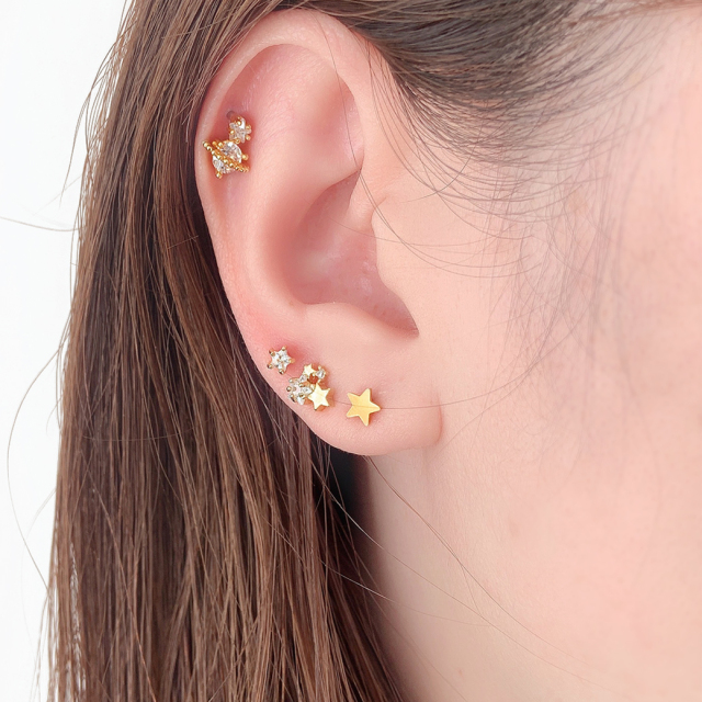 14G 16G］ちび ミニサイズ 土星 ×スター 軟骨ピアス ヘリックス ボディ