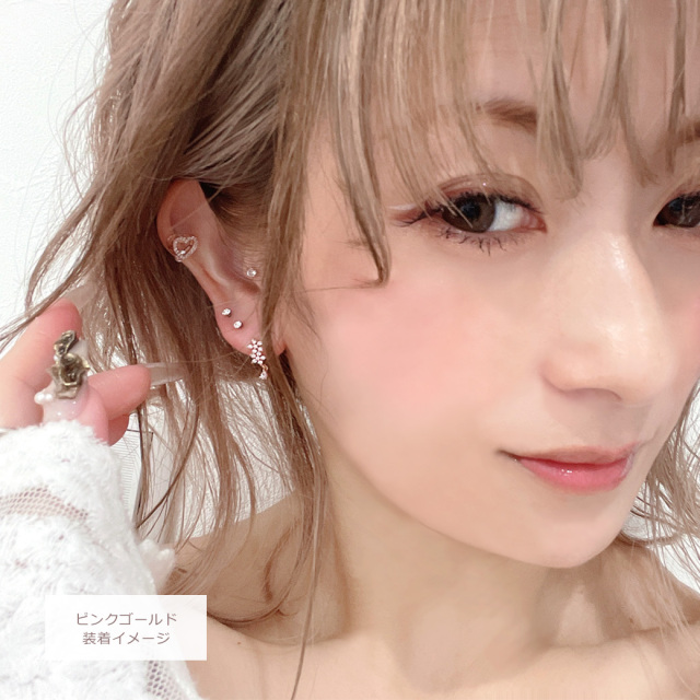 14G 16G ］華やかで愛らしい表情にしてくれる キュービックジルコニア