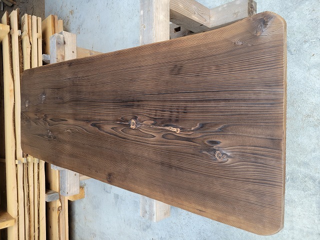 YS001 焼杉天板 天然杉一枚板 約2050×720～780×35mm