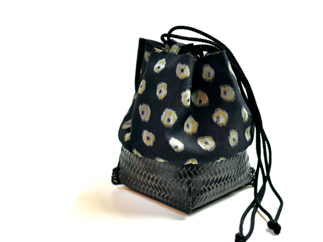 籠巾着「HAKO」シリーズ 塊 kai/ぐい呑み入れ/ぐい呑み袋/小物入れ