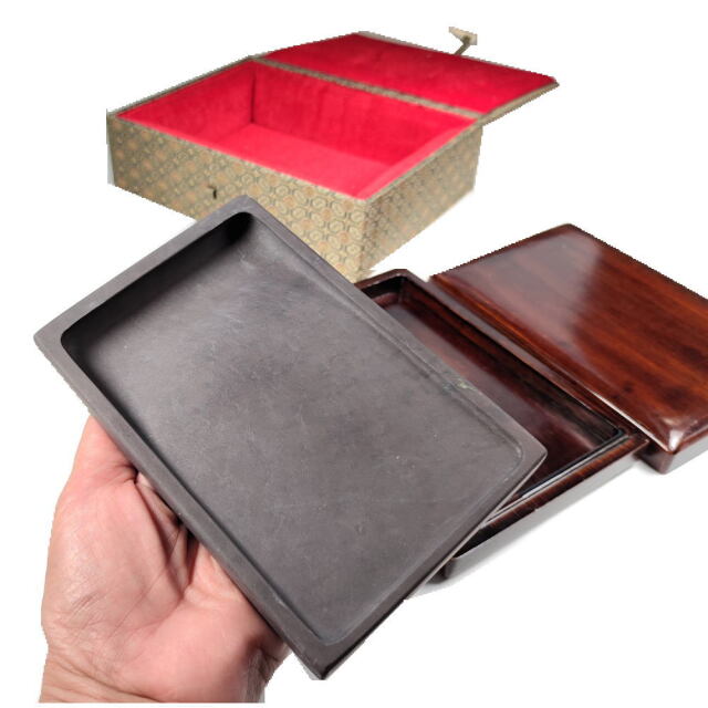 書道用品 硯 坑仔巌端渓硯 長方六吋 HS16｜書道用品通販の半紙屋e-shop