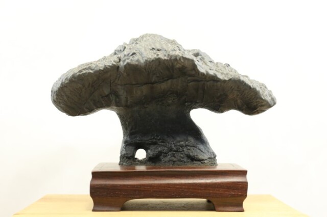 古谷石 （台座付） A3659☆下駄 茅舎石 姿石 添景 添配 水石 盆石 鑑賞