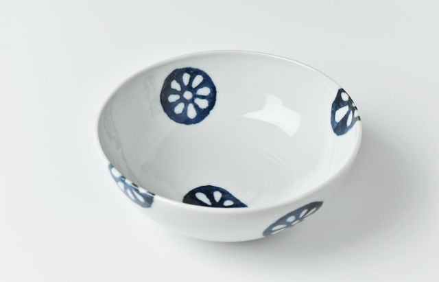 徳永遊心 染付蓮根5寸皿 ｜ 暮らしのうつわ花田 和食器 通販