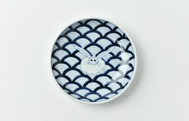 岩永 浩 青海波兎文4寸皿 ｜ 暮らしのうつわ花田 和食器 通販