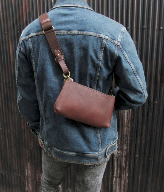 栃木レザー ショルダーポーチ ミニバッグ クラッチバッグ ミニ