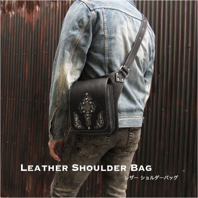 メンズ 本革 ショルダーバッグ ウエストバッグ 2WAY レザー／牛革