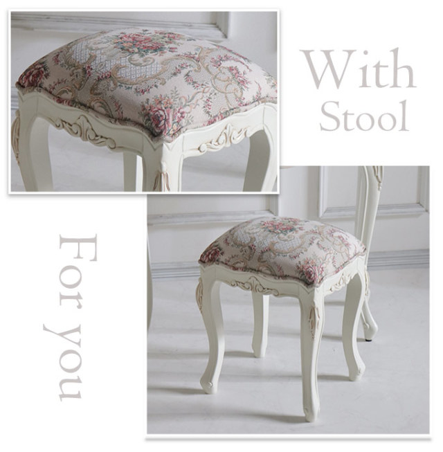 ドレッサーデスク スツール付き ホワイト パルマエミリア｜おしゃれ