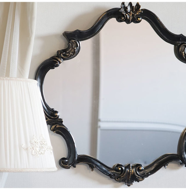 ウォールミラー 壁掛け鏡 ロココブラック｜おしゃれインテリア ミラー