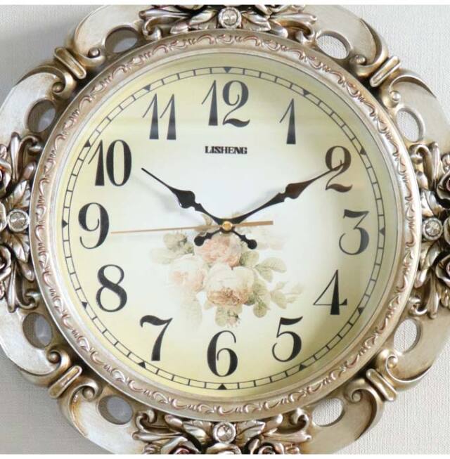 ウォールクロック 振り子時計 ロココローズ ゴールド｜おしゃれ