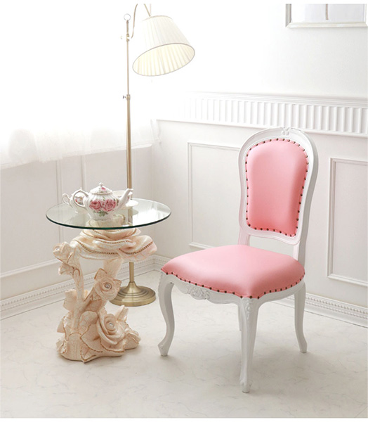 ダイニングチェア 輸入家具 猫脚 ピンク おしゃれ ロココ調 姫系 家具