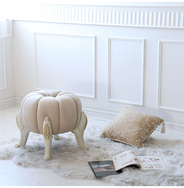 パンプキンスツール かぼちゃ チェア オットマン 姫系 ロココ調