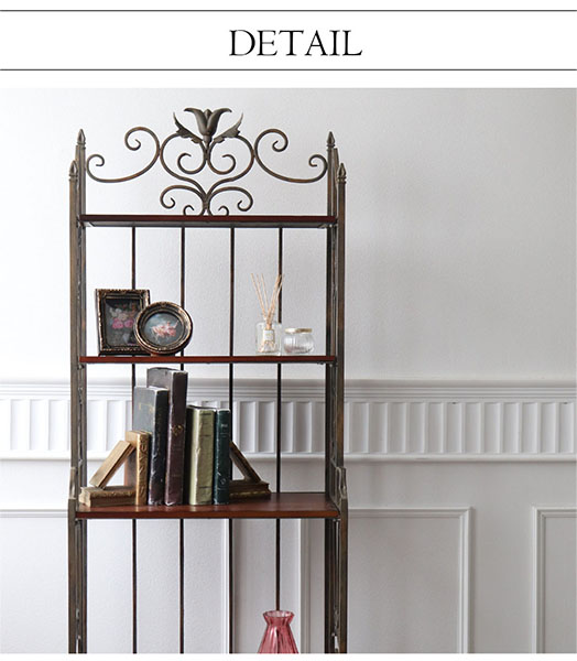 輸入家具 アイアン オープンラック 幅52cm アンティーク調 おしゃれ