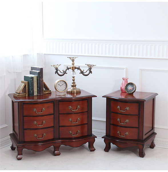 猫脚 チェスト 木製 おしゃれ 引出収納 アンティーク 3段 6引出