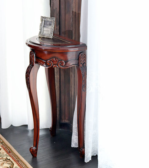 アンティーク調・猫脚ハーフムーンコンソール 幅40cm ｜Y-KAGU(輸入