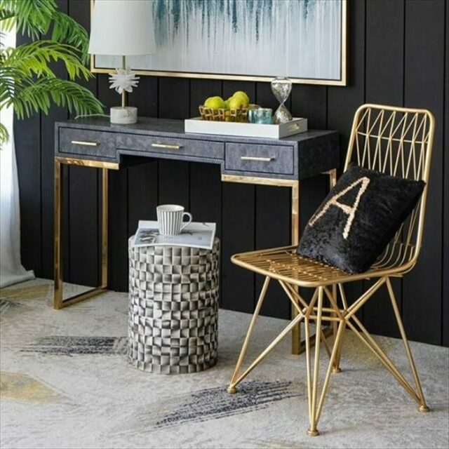 海外インテリア 陶器製 ラウンドスツール φ33cm（幾何学模様）｜Y-KAGU