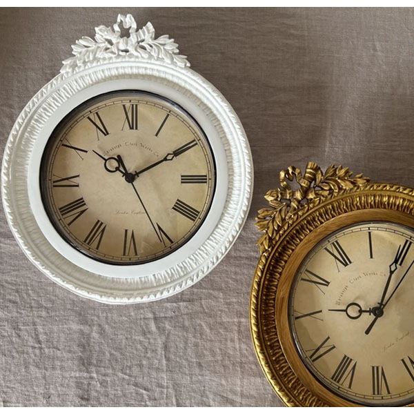 アンティーク ウォールクロック 壁掛け時計 ホワイト｜Y-KAGU(輸入家具