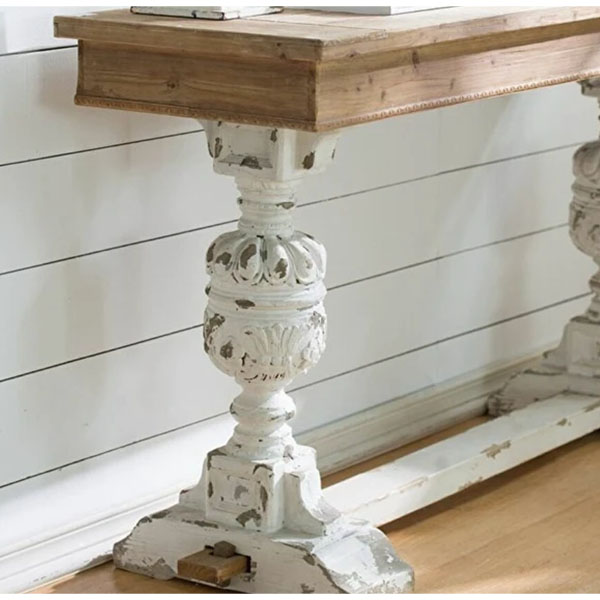 シャビーシック アンティークホワイト コンソールテーブル 幅150cm 長