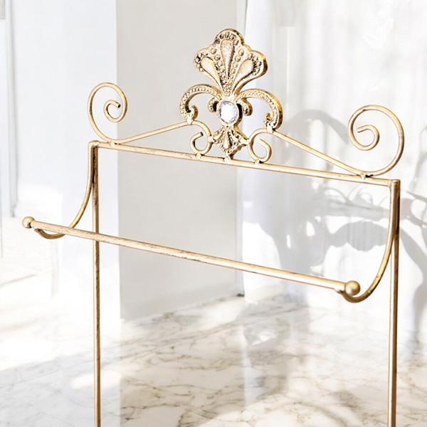 全2色】クラシックデザイン アイアンタオルスタンド（コートハンガー