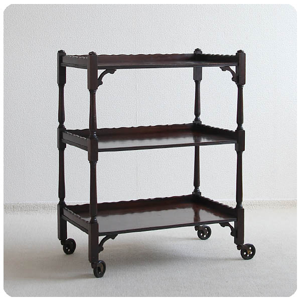 イギリス アンティーク キッチンワゴン トロリー キャスター付き