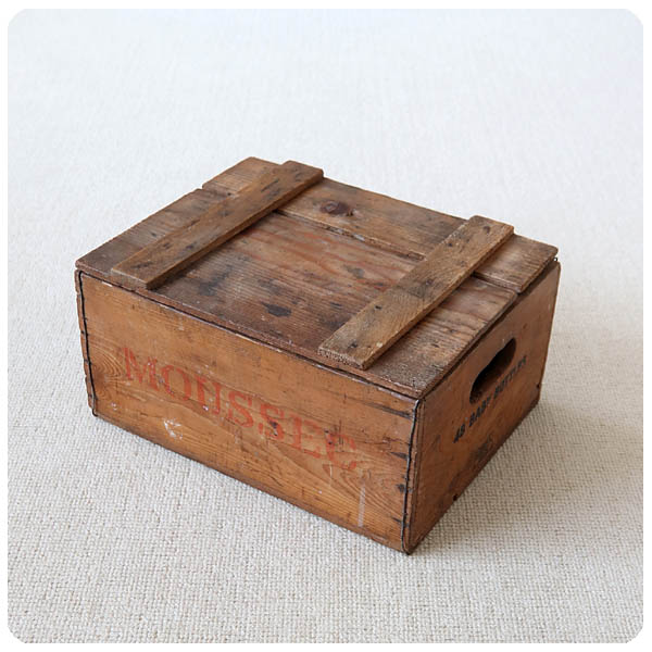 イギリス アンティーク Moussec オールドパインボックス 蓋付き 木箱