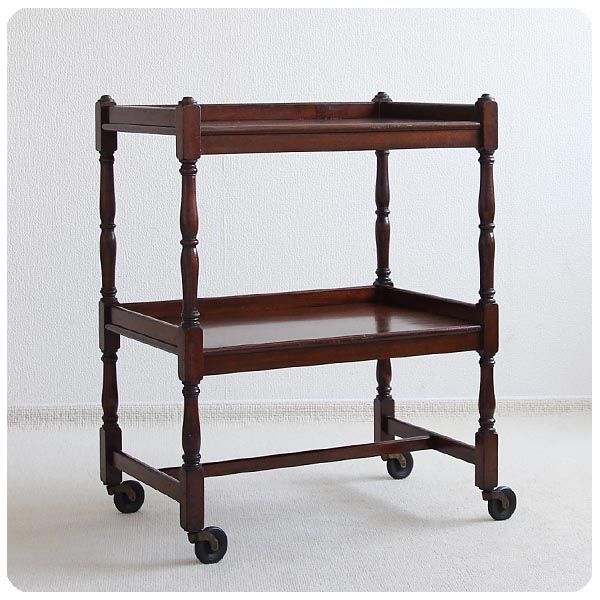 イギリス アンティーク キッチンワゴン トロリー 英国 マホガニー 収納