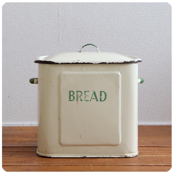 イギリス アンティーク ホーローブレッド缶/キッチン雑貨/エナメル