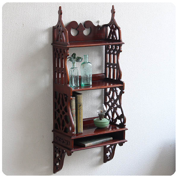 イギリス アンティーク調 ウォールシェルフ 壁掛け棚 K-287