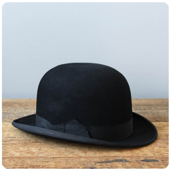 イギリス アンティーク ボーラーハット 帽子 山高帽 インテリア 店舗
