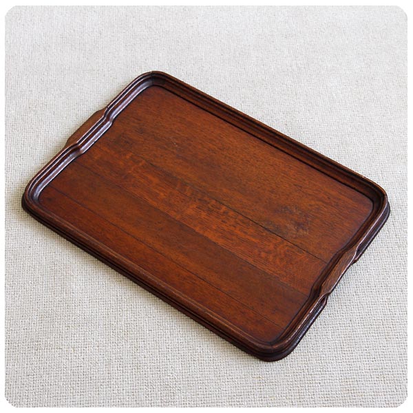 イギリス アンティーク ティートレイ オーク お盆 K-419