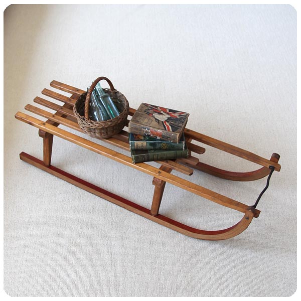 ドイツ製 アンティーク ソリ/木製×鉄製/店舗インテリア/遊具/そり