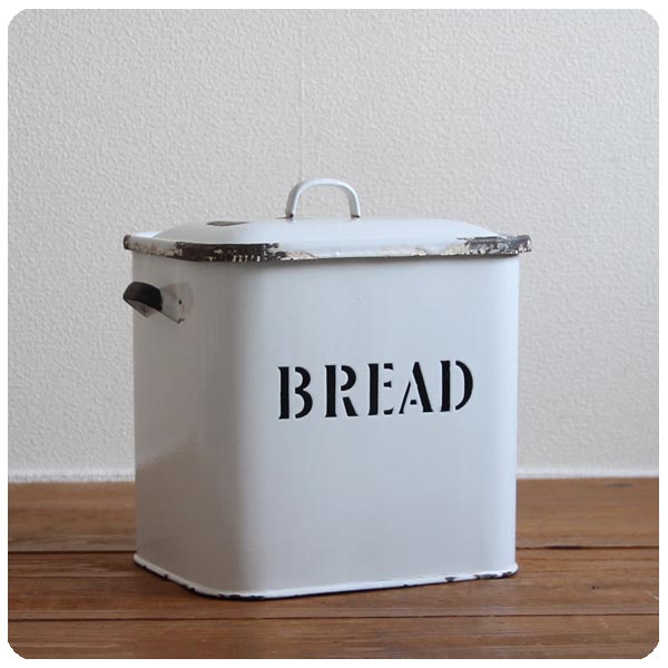 英国アンティーク琺瑯製ブレッド缶/ホーローキャニスター/米びつ(83