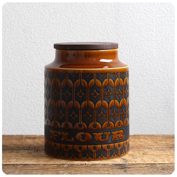 イギリス ビンテージ ホーンジー フラワーキャニスター 陶器 オータム