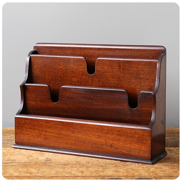 イギリス アンティーク レターラック 木製 レタースタンド ホルダー