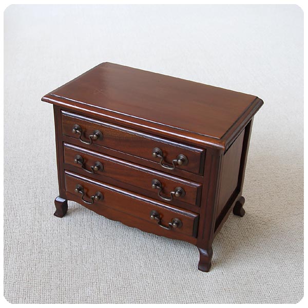 イギリス アンティーク調 ミニチェスト 木製 3ドロワー 収納