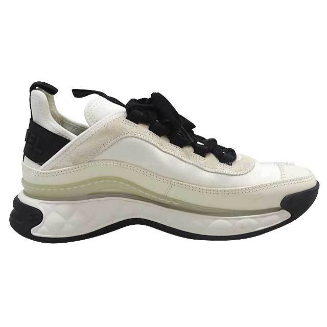 CHANEL シャネル スニーカー ココマーク #37 レディース アイボリー/黒