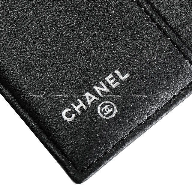 CHANEL シャネル 三つ折り財布 マトラッセ ココマーク コンパクト 黒