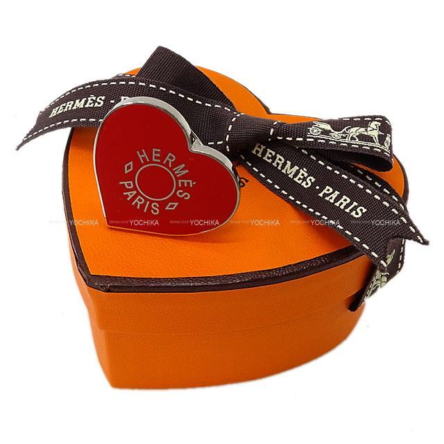 HERMES エルメス スカーフリング ハート型 クー ラック ルージュ