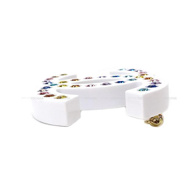 CHANEL シャネル ココマーク マルチカラー ラインストーン ブローチ 白