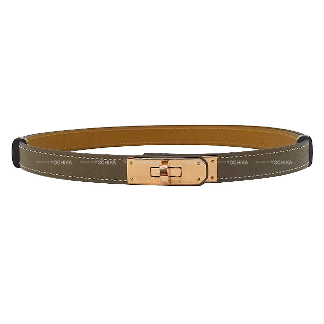 ケリーベルト】エトゥープ ローズゴールド金具 美品 新品未使用