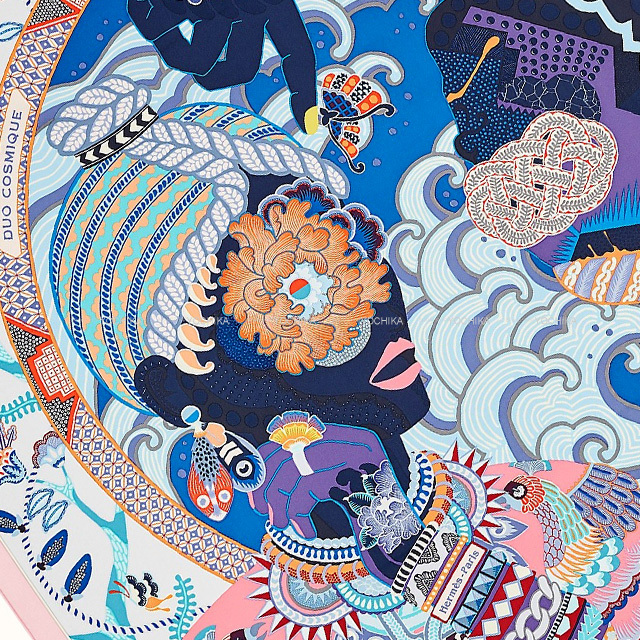 2021年秋冬 HERMES エルメス スカーフ カレ90 デュオ コスミック