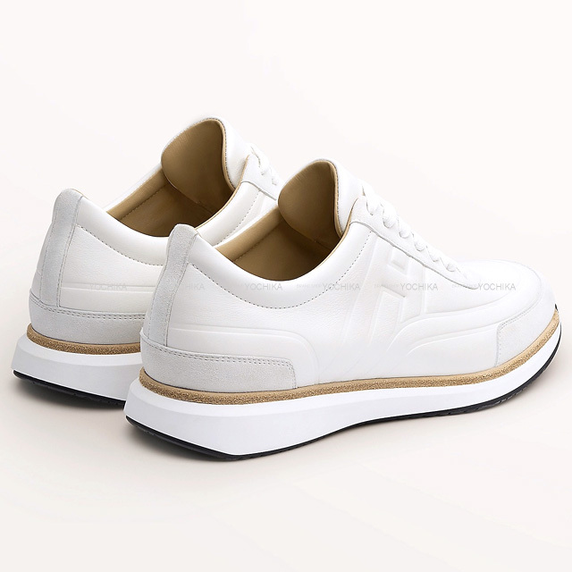 HERMES エルメス スニーカー メンズ イージー #42 1/2 白 (ホワイト