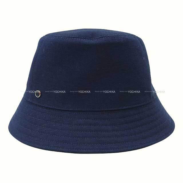 HERMES エルメス ハット バケットハット エデン #58 マリン コットン