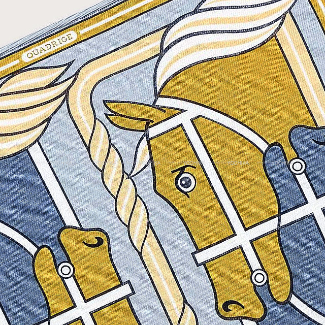 HERMES エルメス スカーフ カレ ナノ 20 カドリージュ ブルーシエル