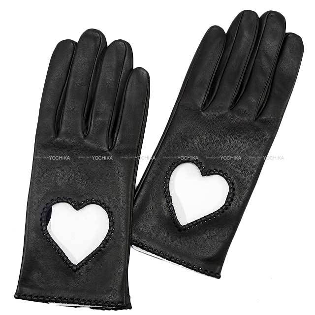 ヴィンテージHERMES セリエ 手袋レザー 黒レディース箱付サイズ7両手