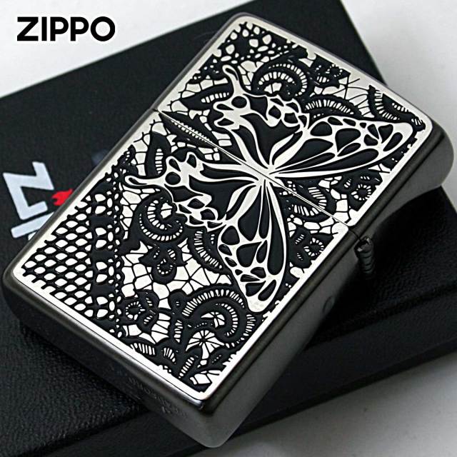 Zippo ジッポー ランジェリー セクシー 蝶々 バタフライ 両面加工 ネオ