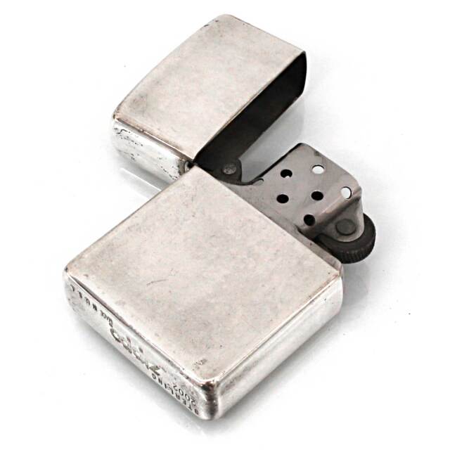 絶版/ヴィンテージ Zippo ジッポー 中古 2002年製造純銀 スターリング